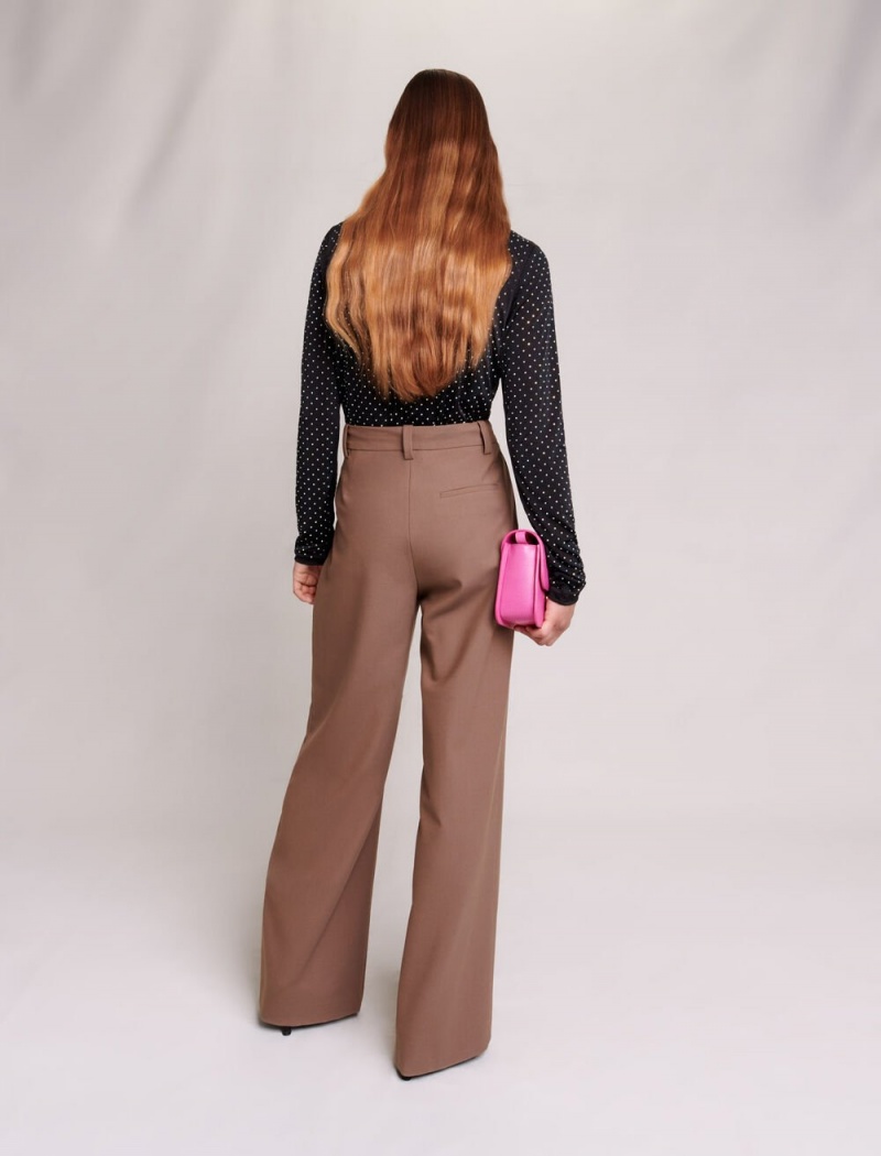 Maje Široké-leg Trousers Camel | CZ_M35530