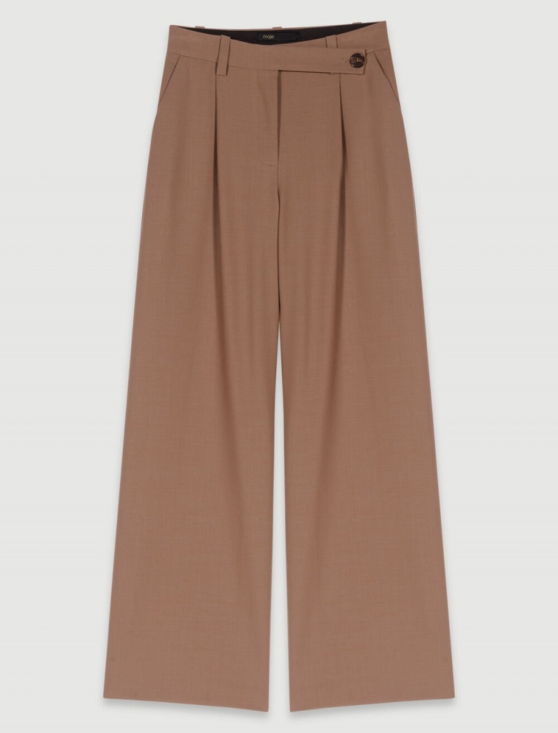 Maje Široké-leg Trousers Camel | CZ_M35530