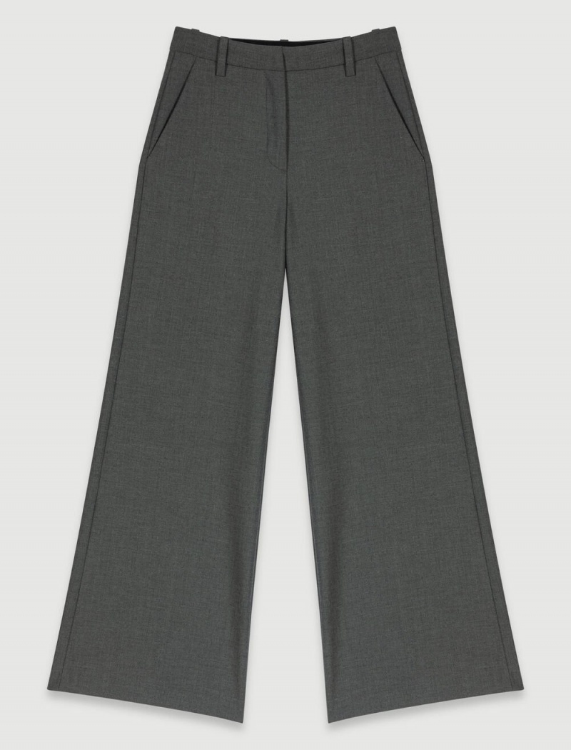 Maje Široké-leg Trousers Šedé | CZ_M35371